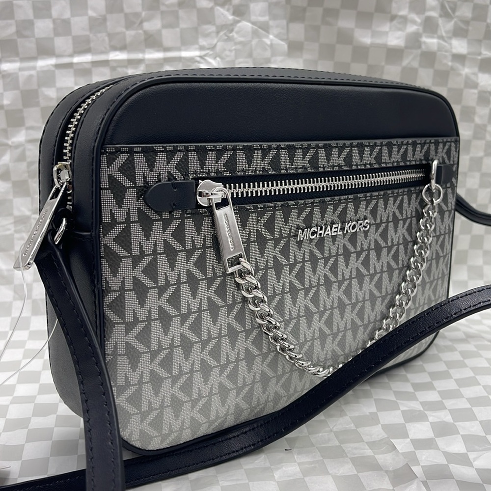 MICHAEL KORS Jet Set Lg Ombré Signature Logo EW Crossbody East West 
Black 
NWT - Picture 5 of 10